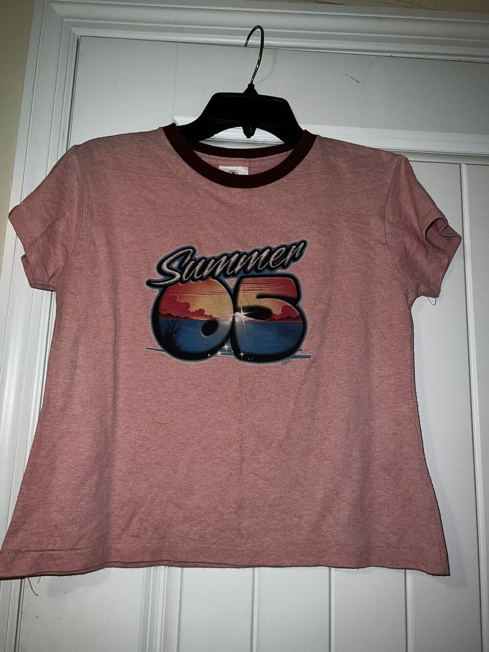 Alore cropped graphic tee y2K 2005 Summer cropped tee singe stitch USA MADE LG